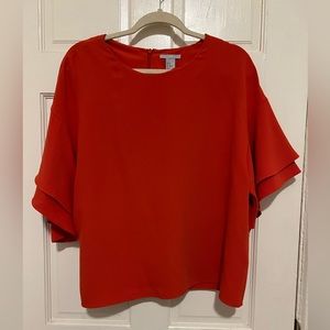 H&M Women’s Burn/Orange Red Blouse in a size 10.